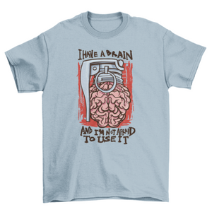 Brain grenade parody quote t-shirt