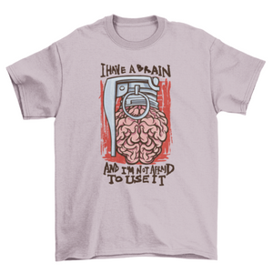 Brain grenade parody quote t-shirt