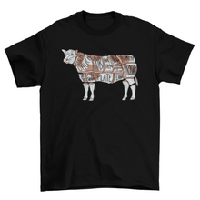 Load image into Gallery viewer, Cow beef cut division t-shirt design
