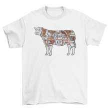 Load image into Gallery viewer, Cow beef cut division t-shirt design
