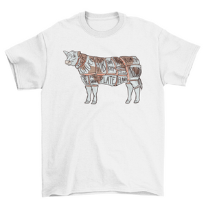 Cow beef cut division t-shirt design