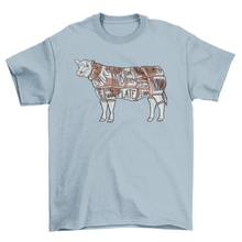 Load image into Gallery viewer, Cow beef cut division t-shirt design
