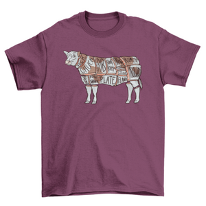 Cow beef cut division t-shirt design