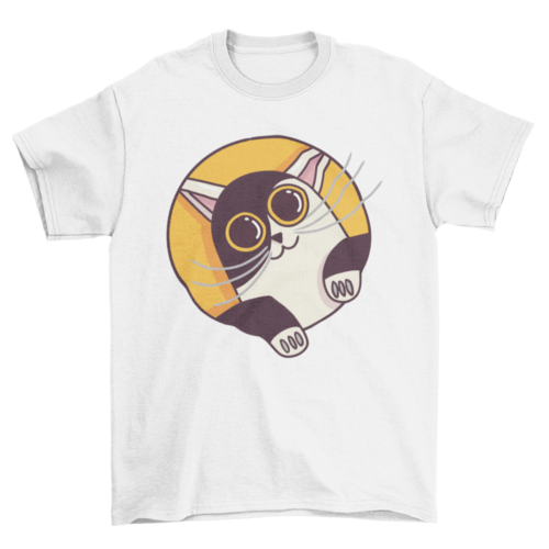 Cute cat looking out t-shirt