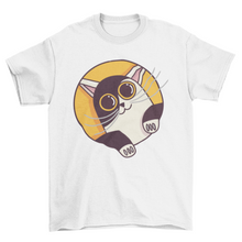 Load image into Gallery viewer, Cute cat looking out t-shirt
