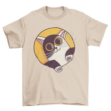 Load image into Gallery viewer, Cute cat looking out t-shirt
