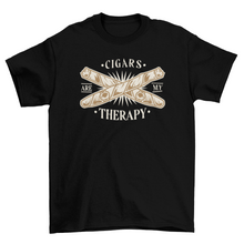 Load image into Gallery viewer, Cigar therapy quote t-shirt
