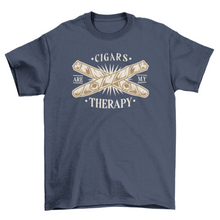 Load image into Gallery viewer, Cigar therapy quote t-shirt
