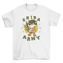 Load image into Gallery viewer, Army dog shiba inu t-shirt
