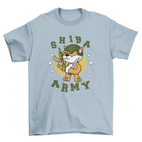 Army dog shiba inu t-shirt