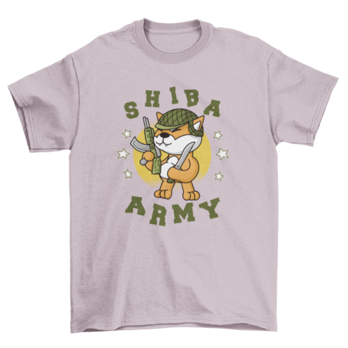 Army dog shiba inu t-shirt