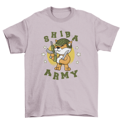 Army dog shiba inu t-shirt