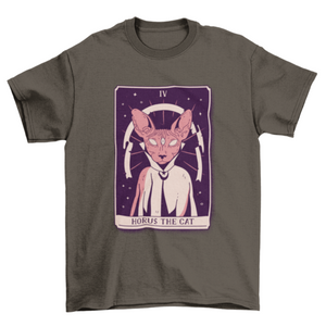 Cat wizard mystical tarot card t-shirt