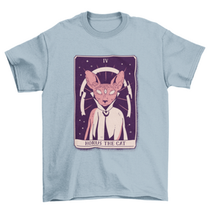 Cat wizard mystical tarot card t-shirt