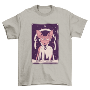 Cat wizard mystical tarot card t-shirt