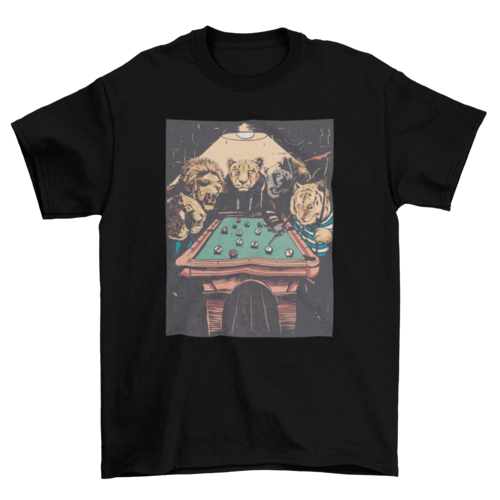 Big cats playing pool t-shirt