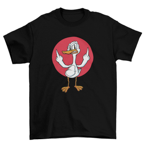 Angry cartoon duck t-shirt