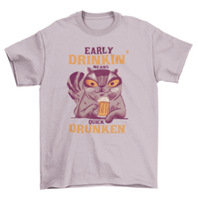 Load image into Gallery viewer, Beer drinking cat t-shirt design
