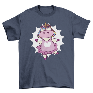 Ballet unicorn cartoon t-shirt