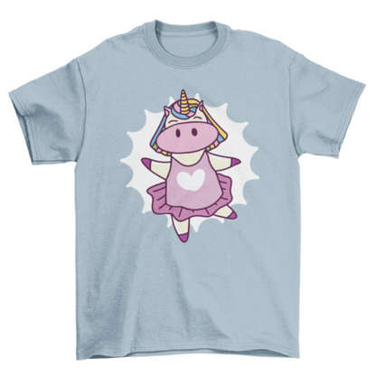 Ballet unicorn cartoon t-shirt