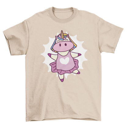 Ballet unicorn cartoon t-shirt