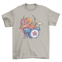 Load image into Gallery viewer, Amazing Watercolor ocean sea animal octopus Playing Drums drummer
