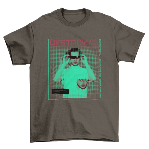 Cool Fashion Man glasses vaporwave grid quote 