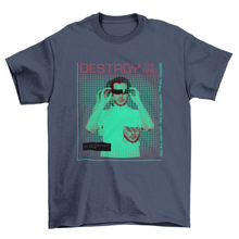 Load image into Gallery viewer, Cool Fashion Man glasses vaporwave grid quote &quot;Destroy the grid&quot; men
