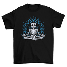 Load image into Gallery viewer, Cool meditating skeleton mandala t-shirt
