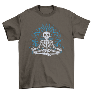 Cool meditating skeleton mandala t-shirt