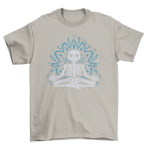 Cool meditating skeleton mandala t-shirt