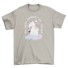 Load image into Gallery viewer, Funny untamed unicorn quote t-shirt
