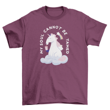 Load image into Gallery viewer, Funny untamed unicorn quote t-shirt
