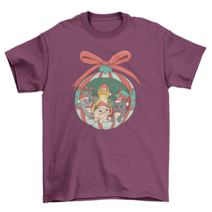 Cute Christmas cats t-shirt