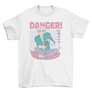 Cool gamer anime boy t-shirt