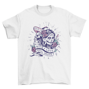 Day of the dead love t-shirt design