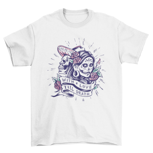 Day of the dead love t-shirt design