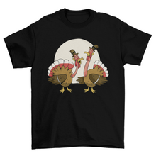 Load image into Gallery viewer, Cartoon Thanksgiving turkeys t-shirt design
