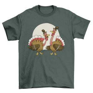 Cartoon Thanksgiving turkeys t-shirt design