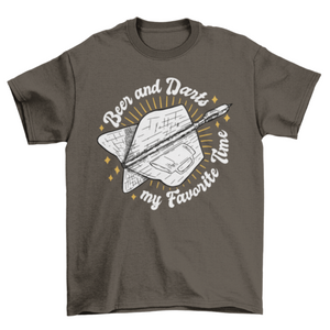 Beer and darts hobby quote t-shirt