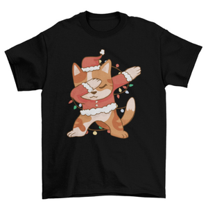 Dabbing Santa cat Christmas t-shirt