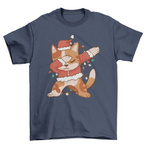 Dabbing Santa cat Christmas t-shirt