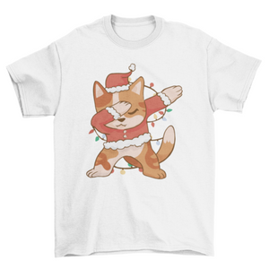 Dabbing Santa cat Christmas t-shirt