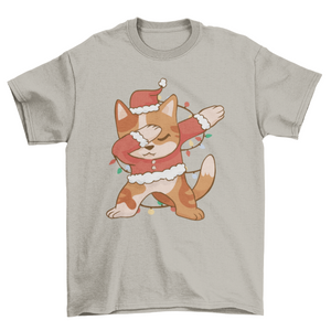 Dabbing Santa cat Christmas t-shirt