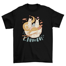 Load image into Gallery viewer, Funny llamas ramen t-shirt design
