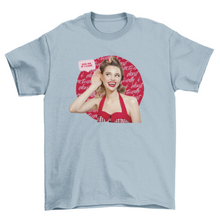 Load image into Gallery viewer, Funny Retro graphic t-shirt Pin up red girl asking quote &quot;Ask me if I
