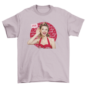 Funny Retro graphic t-shirt Pin up red girl asking quote "Ask me if I