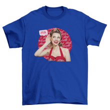 Load image into Gallery viewer, Funny Retro graphic t-shirt Pin up red girl asking quote &quot;Ask me if I
