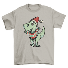 Load image into Gallery viewer, Christmas t-rex sweater t-shirt design
