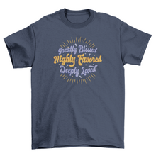 Load image into Gallery viewer, Christian blessed lettering t-shirt design
